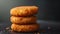 Homemade fried fish cakes on a dark background. Selective focus.