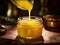 Homemade ghee clarified butter in a glass jar. Generative AI