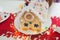 Homemade gingerbread Christmas house, Handmade Xmas dessert , Holidays concept