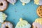 Homemade gingerbread cookie in the shape of ice cream with pastel colors icing. Vintage stylish birthday pastry background. Free