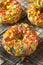 Homemade Gourmet Donuts with Cereal on Top