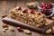 Homemade Granola Bars with Mixed Nuts and Cranberries