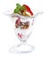 Homemade granola with fruits in glass cup