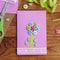 Homemade greeting card for kids to make. Stationery on a brown wooden table. Happy fathers day card. Happy mothers day card