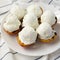 Homemade grilled peaches with vanilla ice cream on a white plate, side view. Closeup