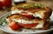 homemade grilled sandwiches with tomatoes and mozzarella