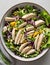 Homemade healthy chicken salad in a bowl