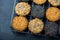 Homemade healthy cookie with seeds on cooling tray