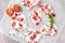 Homemade healthy frozen strawberry yogurt bark.