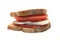 Homemade Healthy Sandwich With Sliced Tomato And Mozzarela Cheese, Closeup