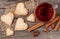 Homemade heart shaped cookies gift with tea for valentines day h