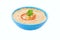 Homemade hummus on white background