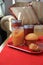 Homemade jellies and corn muffins