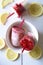 Homemade lemon and strawberry ice cream