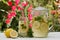 Homemade lemonade close-up on the table. horizontal, outdoors