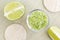 Homemade lime scrub with lime zest and juice, sea salt and olive oil. DIY beauty treatments and spa recipe.