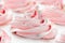 Homemade marshmallow, fluffy dessert zephyr, pink swirl meringue
