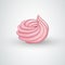 Homemade Marshmallow, pink sweet zephyr, vector illustration