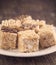 Homemade Marshmallow Rice Crispy Dessert Bar with chocolate