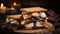 Homemade marshmallow s\\\'mores with chocolate on crackers