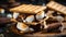 Homemade marshmallow s\\\'mores with chocolate on crackers