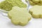 Homemade matcha green tea shortbread cookies