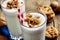 Homemade milkshake with cookies
