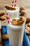 Homemade milkshake with cookies