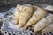 Homemade Neapolitan puffs with poppy filling, sfogliatella. Dessert for tea