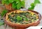 Homemade nettle quiche