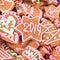 Homemade new year cookie with 2014 number