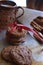 Homemade oatmeal cookies on a metal tray