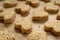 Homemade oatmeal heart-shaped cookies Baking paper