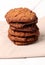 Homemade outmeal brown cookies on a table