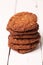 Homemade outmeal brown cookies on a table