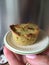 Homemade paleo avocado bread mini cupcake on wedgwood petit four plate