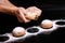 Homemade pastries. White buns are separated by hand. Photo of baking.