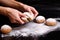 Homemade pastries. White buns are separated by hand. Photo of baking.