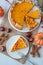 Homemade pastry for Thanksgiving traditional Pumpkin Pie