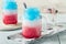 Homemade Patriotic Red White and Blue Slushie Cocktail