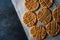 Homemade peanut butter cookies on parchment paper