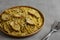 Homemade Pesto alla Genovese Pasta on a Plate, side view