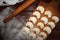 Homemade pierogi dumpling, traditional East European food before