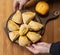 Homemade pies with tangerine cream