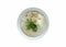 Homemade Pork porridge with ginger and coriander isolated