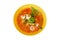 Homemade prawn in spicy soup, Tom Yum Goong, Thai delicious famous food, isolated on white included clipping path