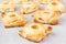 Homemade puff pastry with apricots