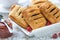 Homemade puff pastry pies with raspberries and blueberries