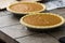 Homemade pumpkin pies ready to bake