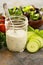 Homemade ranch dressing in a mason jar